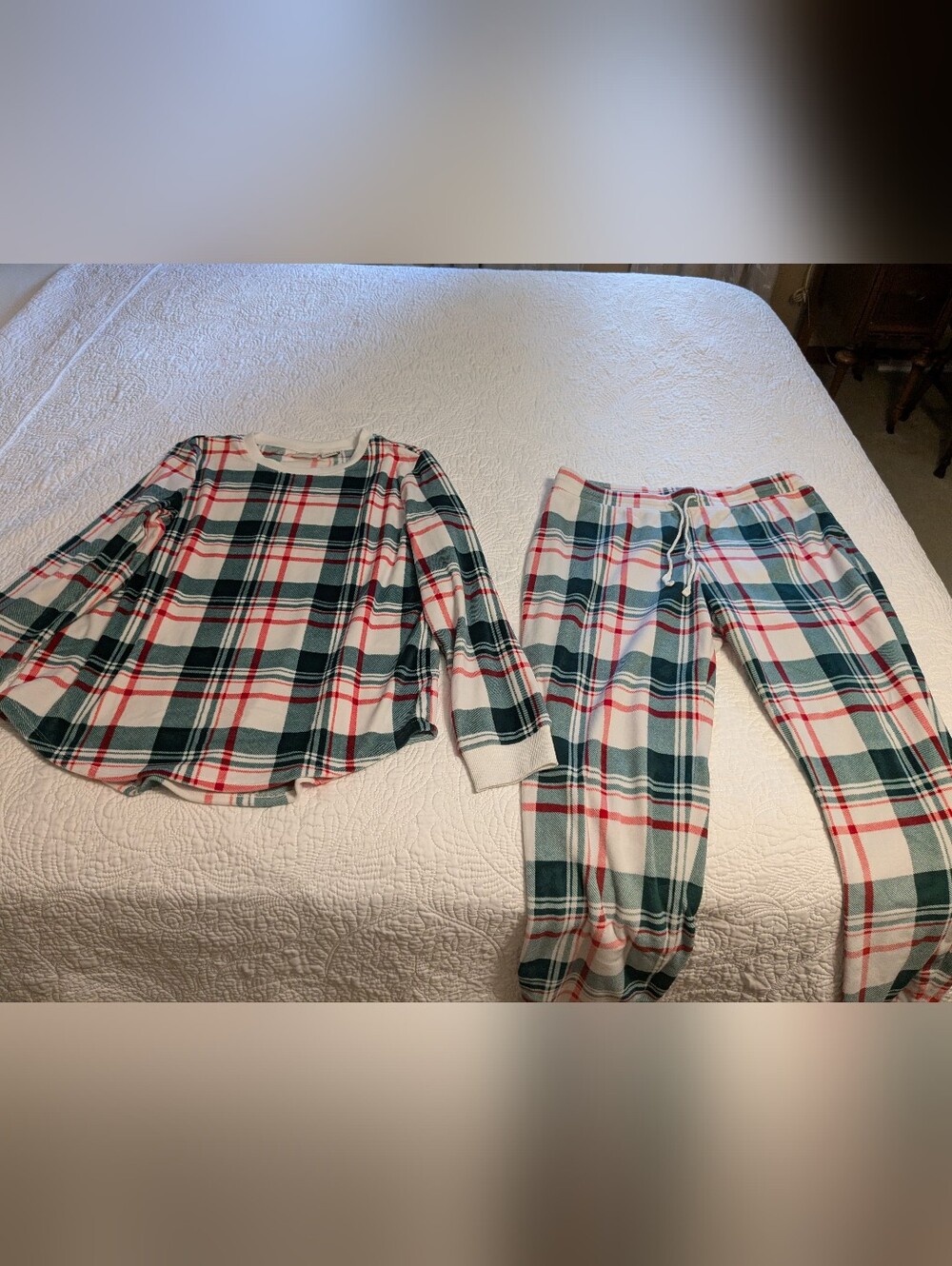 Rachel Zoe Red and Green Plaid Pajama Set